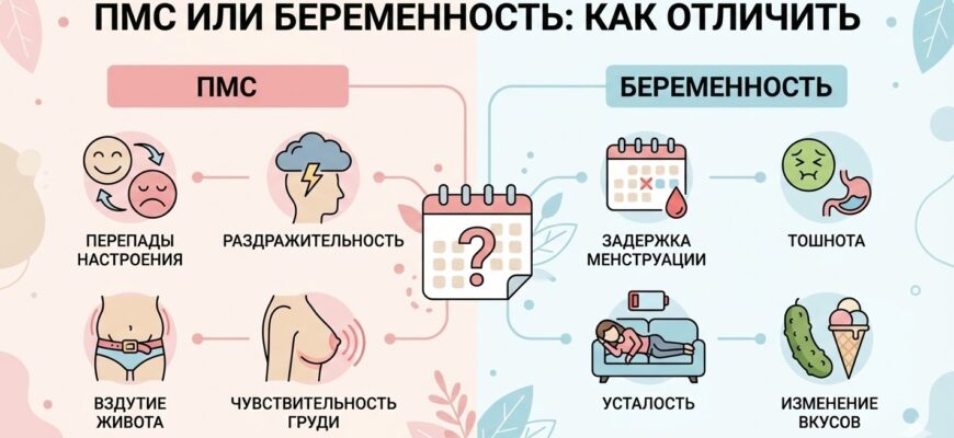 пмс или беременность как отличить симптомы инфографика